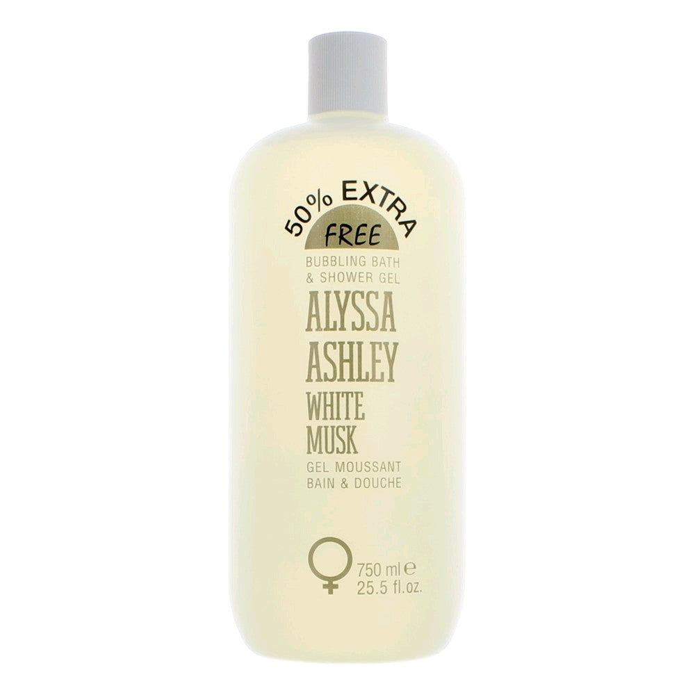 Bottle of White Musk by Alyssa Ashley, 25.5 oz Bubbling Bath & Shower Gel